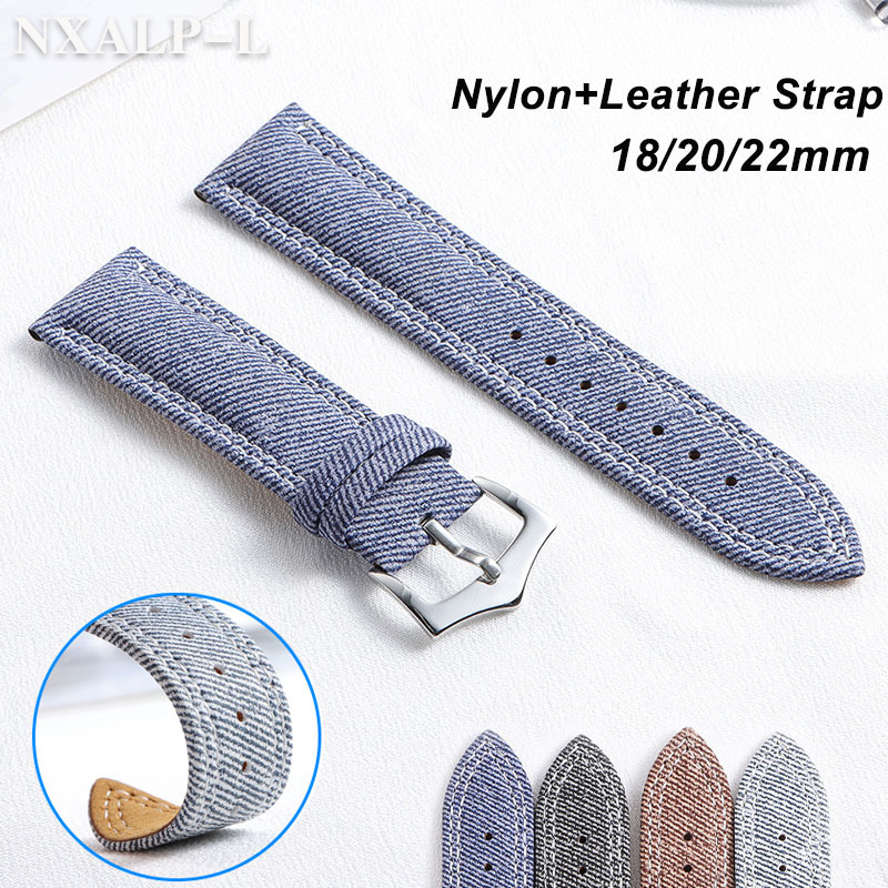 Omega Watches Smartwatch - Bracelet de montre en toile Denim