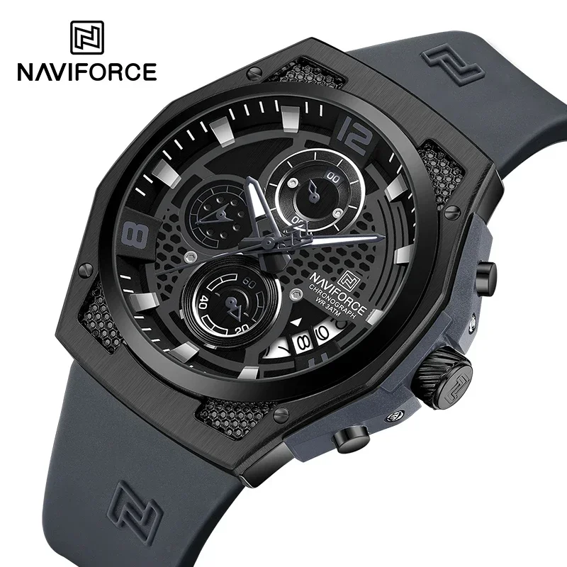 Silicone Sport Band - NAVIFORCE NF8051T montres pour hommes de