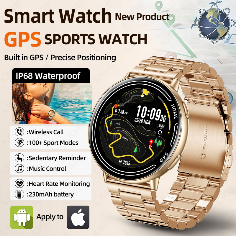Smartwatch Watches For Women With Gps - LIGE GPS montre intelligente surveillance de