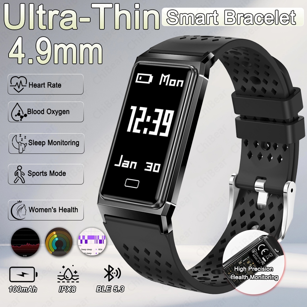 Smartwatch Slim Watches For Men - Nouvelle Montre Connectée Ultra-Mince 4,9 mm