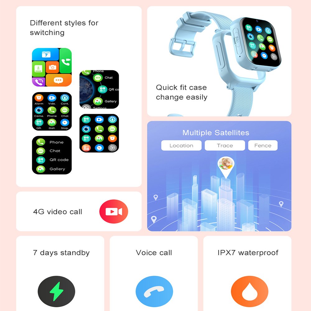 Montre intelligente enfants 4G - Smartwatch Watches For Kid Girl avis et prix