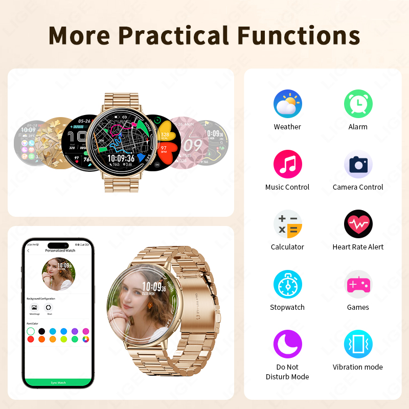 LIGE GPS montre intelligente s - Smartwatch Watches For Women With Gps avis et prix